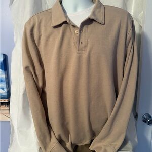 Old Navy Men's Long-Sleeve Polo in Light Beige
